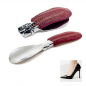 Preview: Trixi Gronau travel shoehorn, Cedric, stainless steel, leather Tejus aubergine, style